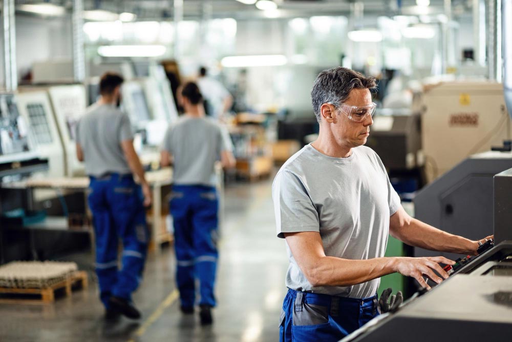 Someone working in manufacturing after getting recruited