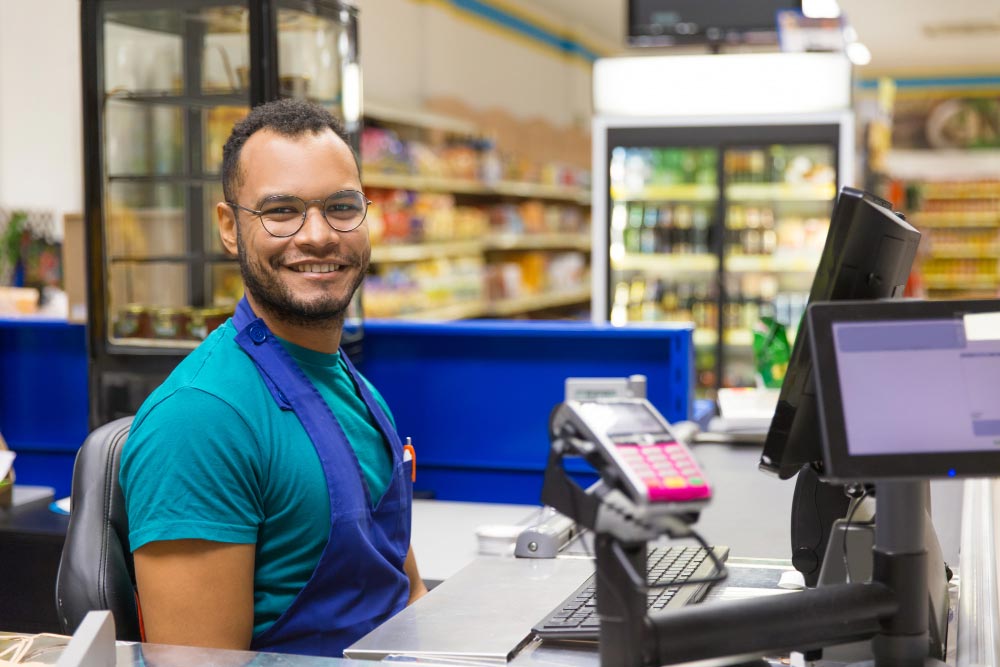 Someone working in retail after getting recruited