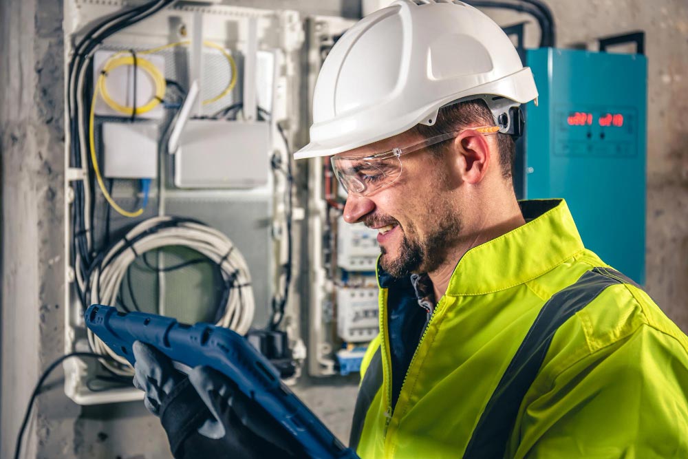 Someone working in utilities after getting recruited